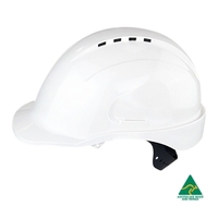 Maxiguard Vented Hard Hat Helmet With Sliplock Harness - White