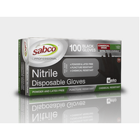 Sabco Black Nitrile Powder Free Disposable Gloves-Heavy Duty
