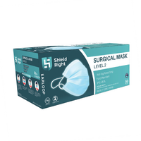 Shield Right Surgical Face Mask Level 2 Earloops - 50 Pack