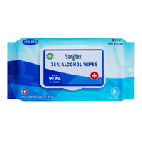 Saniflex 75% Alcohol Sanitary Wipes 120 pack