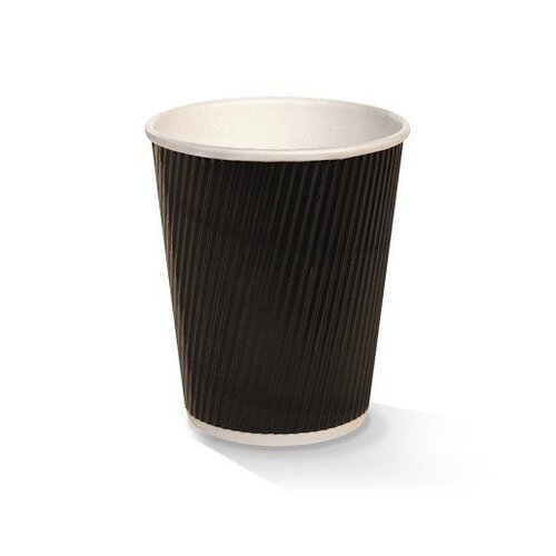 Ripple Wall Coffee Cups Black 475ml (16oz) Box Of 500