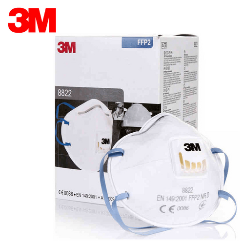 3M 8822 P2 Valved Cupped Particulate Respirator Face Mask 10 Pack