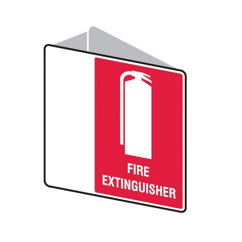 Double Sided Fire Equipment Sign - Fire Extinguisher