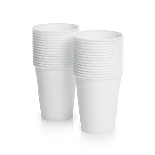 Disposable White Plastic Cups 180ml (6oz) Box Of 1000