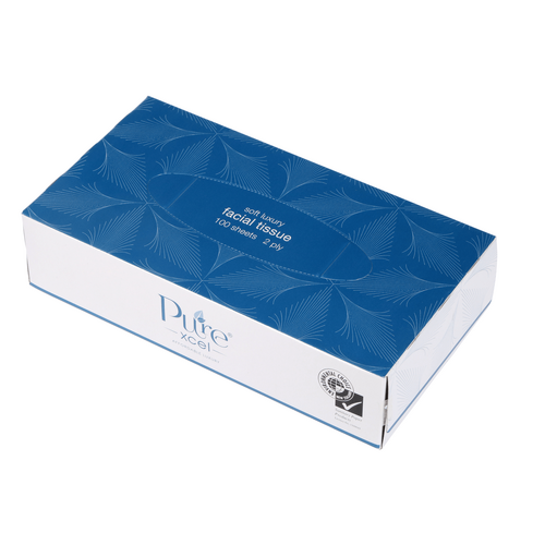 Pure Premium 2ply Facial Tissue 100/Box 48/CTN