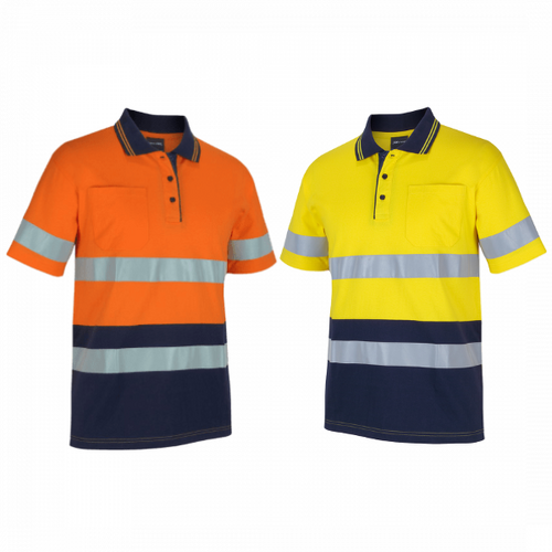 JBs Wear Hi Vis Cotton Short Sleeve Day And Night  Polo Shirt 6DCPS