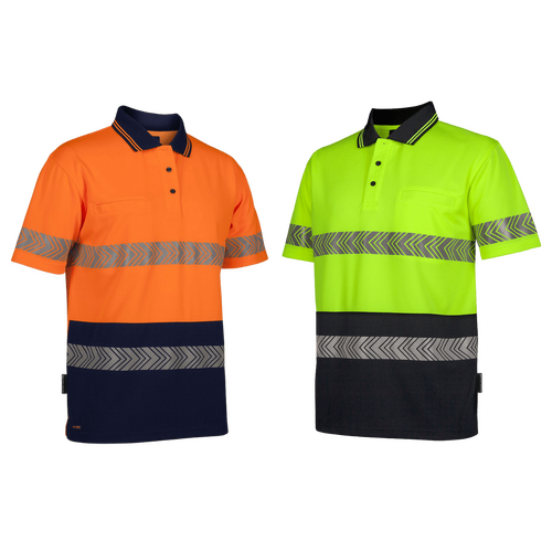 JBs Wear Hi Vis Short Sleeve Segmented Tape Polo 6HSST