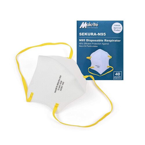 Makrite Sekura N95 Foldable Particulate Respirator Mask - 40 Pack