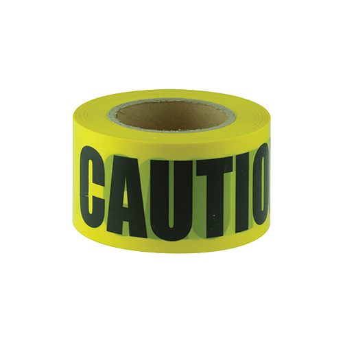 Maxisafe CAUTION black on yellow tape 75MM X 100M