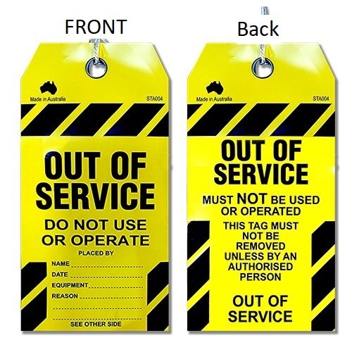 Tear Resistant &quot;Out of Service&quot; Safety Tag MS-SDT50