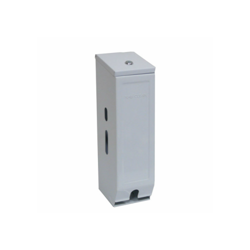 White Powder-Coated Triple Toilet Roll Dispenser