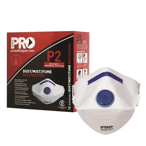 ProChoice Valved Flat Fold Respirators P2 Rating PC2122 12 Pack 