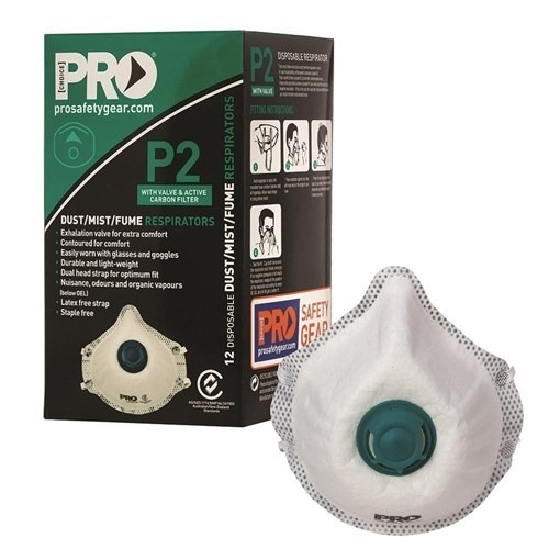ProChoice P2 Disposable Respirator With Valve &amp; Active Carbon Filter