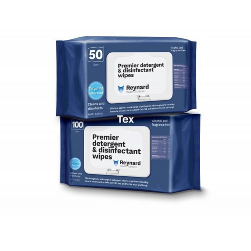 Reynard Premier Detergent &amp; Disinfectant Wipes 100 Pack RHS218