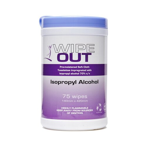 Wipe Out Isopropyl Alcohol Wipes 75 Wipes Tub