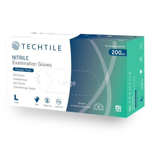Ultra Health Techtile Examination Nitrile Blue Powder Free 200 pack