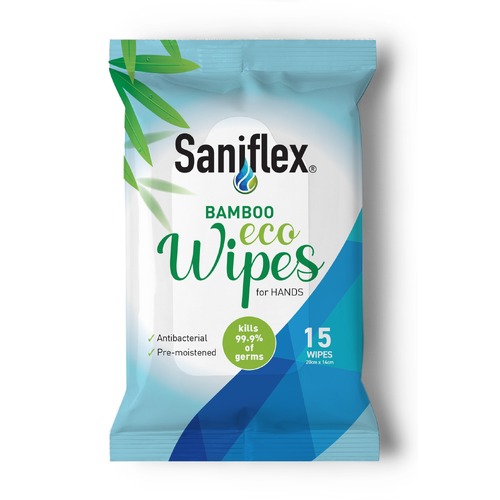 Saniflex Bamboo Eco Wipes for Hands &amp; Surfaces