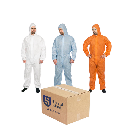 Shield Right Disposable Coveralls SMS Type 5-6 - Carton of 50