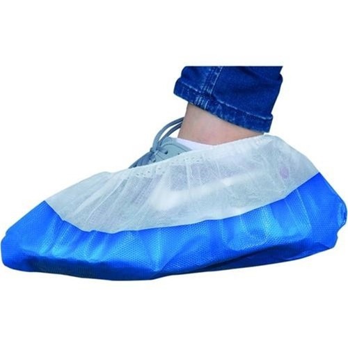 Shield Right Shoe Covers Disposable With Blue Polyethylene Sole 100 Pack - Carton of 1000