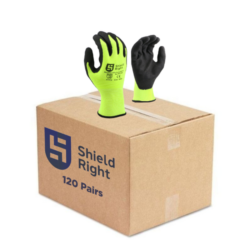 Shield Right DuraFlex HiVis Sandy Nitrile Glove - Carton of 120