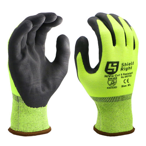 Shield Right HiVis Cut 5 Resistant Gloves Small 