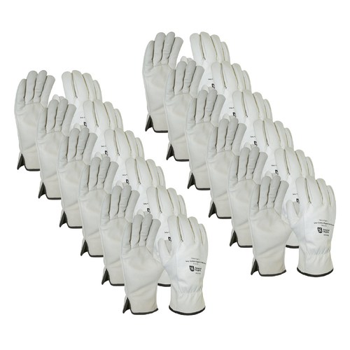 Shield Right Grey Cowhide Riggers Gloves - 12 Pack