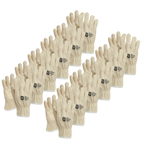 Shield Right Beige Premium Riggers Gloves - Pack of 12