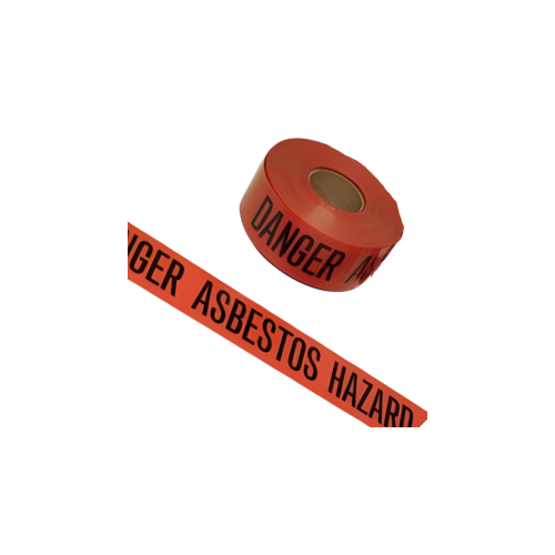 Danger Asbestos Hazard Barrier Tape - 75mm x 300m - RED/WHITE