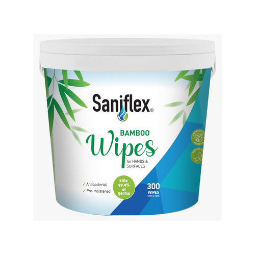 Saniflex Bamboo Antibacterial Hand &amp; Surface Wipes 300 Pack