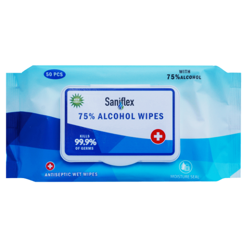 Saniflex 75% Alcohol Sanitary Wipes 50 pack - Carton of 42