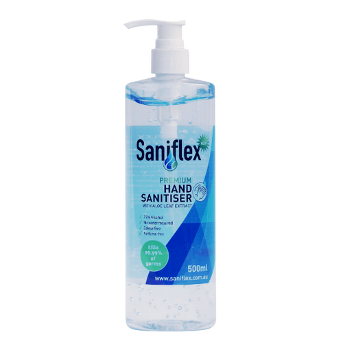 Saniflex Rinse Free Hand Sanitiser 500ml Bottle With Plunger - Carton of 20